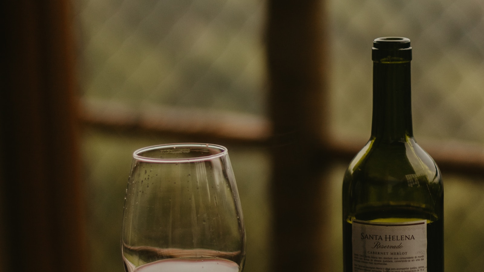 Taça de vinho tinto ao lado de uma garrafa para ilustrar as características e harmonizações do vinho Malbec